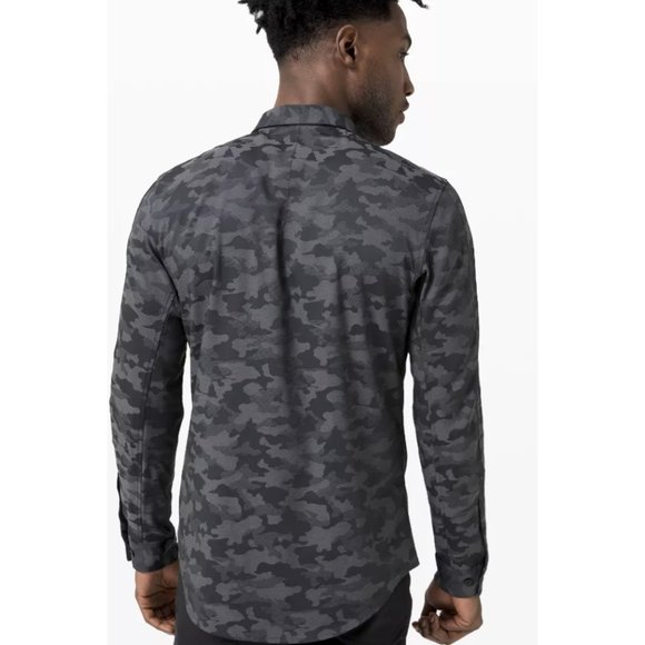 LULULEMON Down to the Wire Shirt in Black Obsidian Camo - Size S - Picture 2 of 15